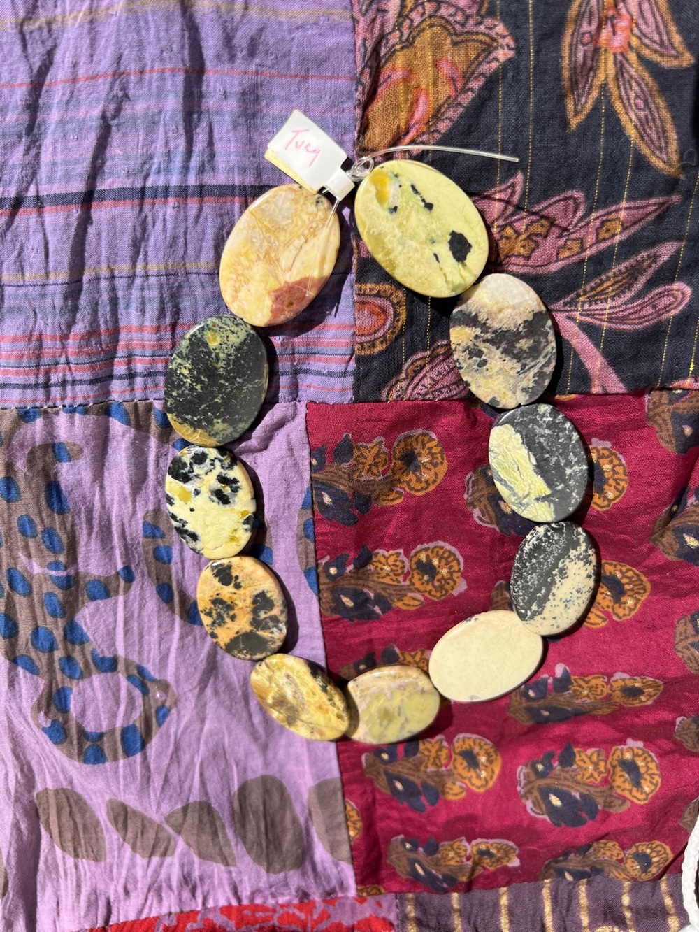 Natural Jasper Leopard Skin Strand Of Beads